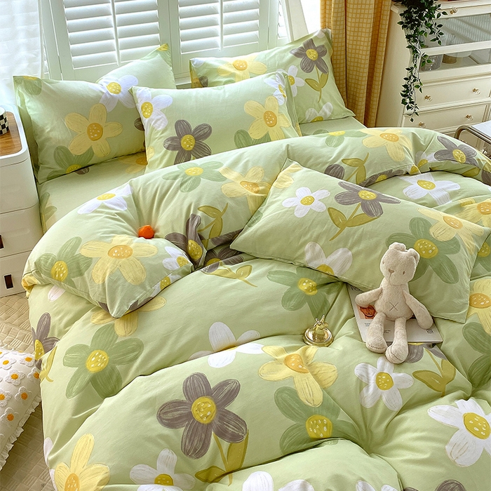 91家纺网 家纺一手货源 找家纺 金鑫汇家纺 2026新款13070全棉单品套件系列-套件：四件套 五彩缤纷