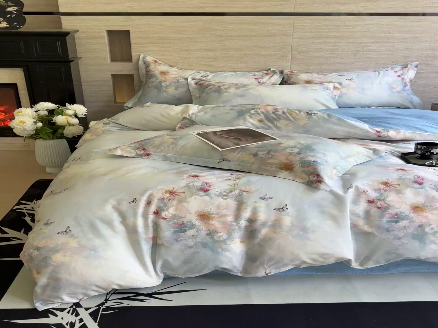 91家纺网 家纺一手货源 找家纺 金鑫汇家纺 2026新款13070全棉单品套件系列-套件：四件套 雾里寻花