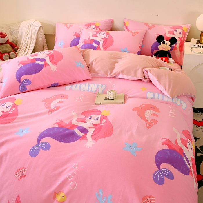 91家纺网 家纺一手货源 找家纺 金鑫汇家纺 2026新款13070全棉单品套件系列-套件：四件套 小美人鱼