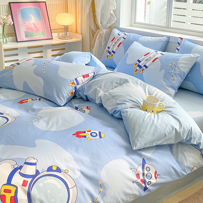 91家纺网 家纺一手货源 找家纺 金鑫汇家纺 2026新款13070全棉单品套件系列-套件：四件套 星际穿越