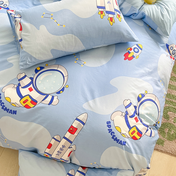 91家纺网 家纺一手货源 找家纺 金鑫汇家纺 2026新款13070全棉单品套件系列-套件：四件套 星际穿越