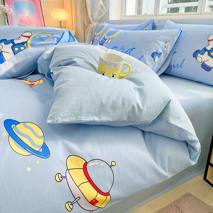 91家纺网 家纺一手货源 找家纺 金鑫汇家纺 2026新款13070全棉单品套件系列-套件：四件套 宇宙奥秘