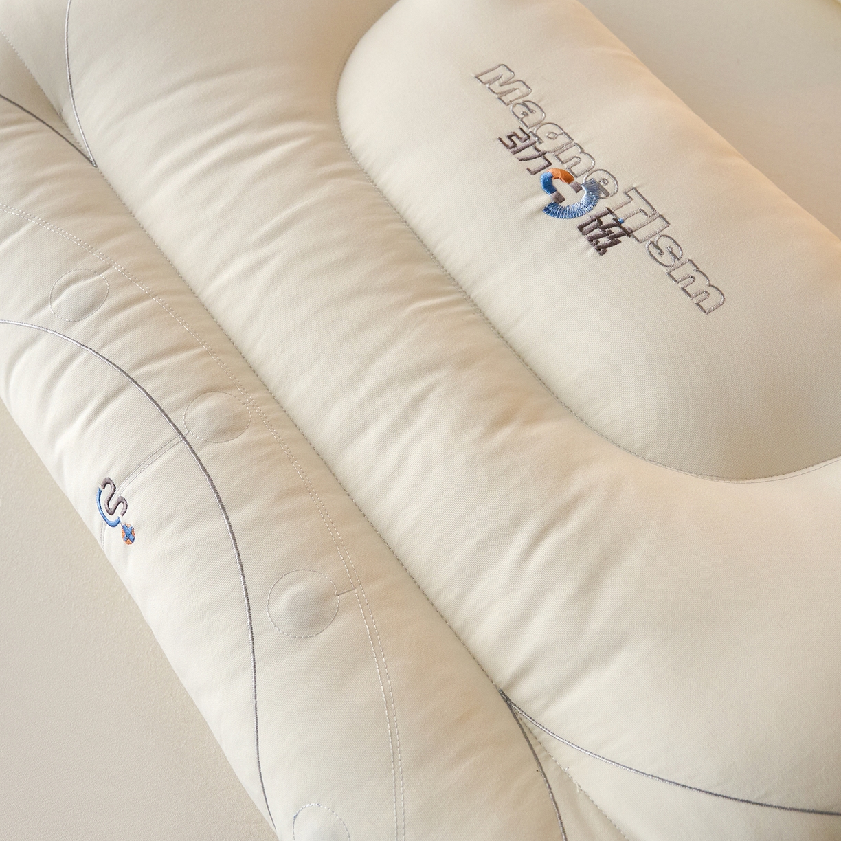 91家纺网 家纺一手货源 找家纺 鼎晟纺 2025新款引力磁分区定型枕学生枕芯成人枕头护颈枕 引力磁护颈枕-白色一对装