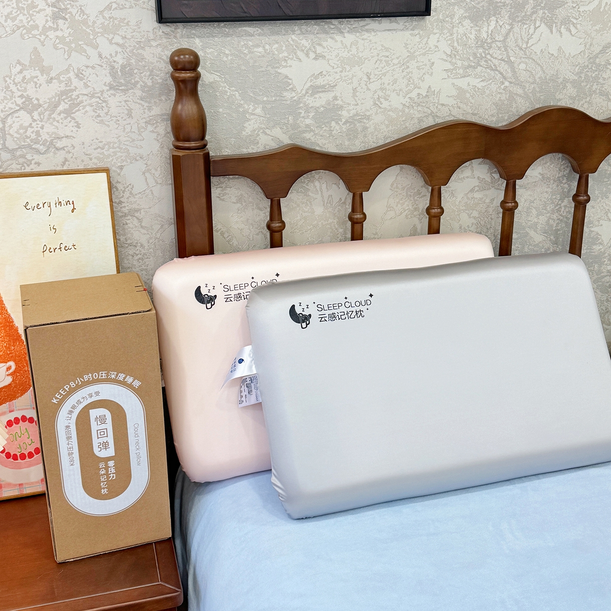 91家纺网 家纺一手货源 找家纺 昕科 2025新款云感好睡记忆棉-实拍版-油光布记忆棉枕芯慢回弹记忆棉枕头 云感好睡记忆棉枕-油光银
