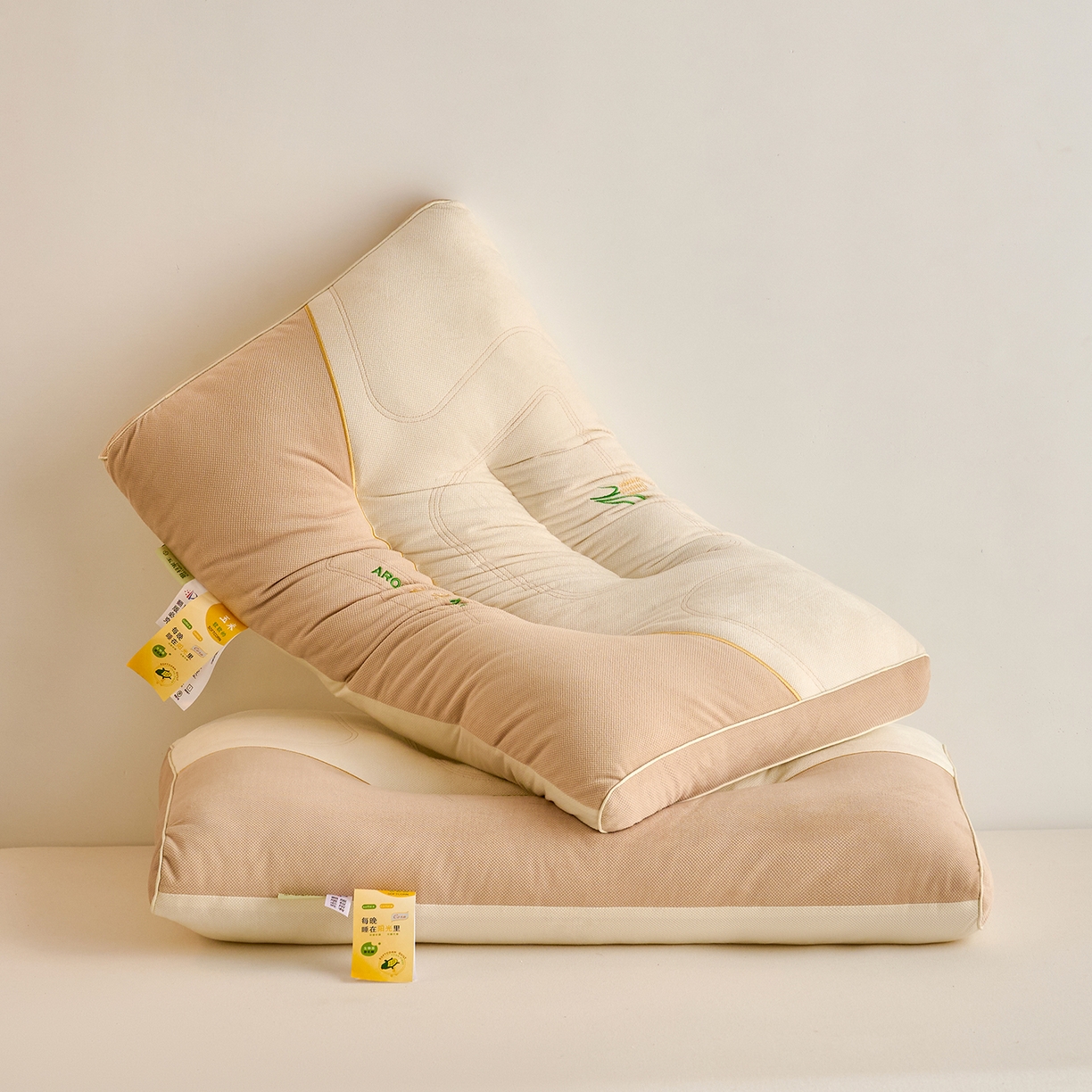 91家纺网 家纺一手货源 找家纺 鼎晟纺 2025新款御麦分区定型枕学生枕芯成人枕头护颈枕 御麦-高枕一对装