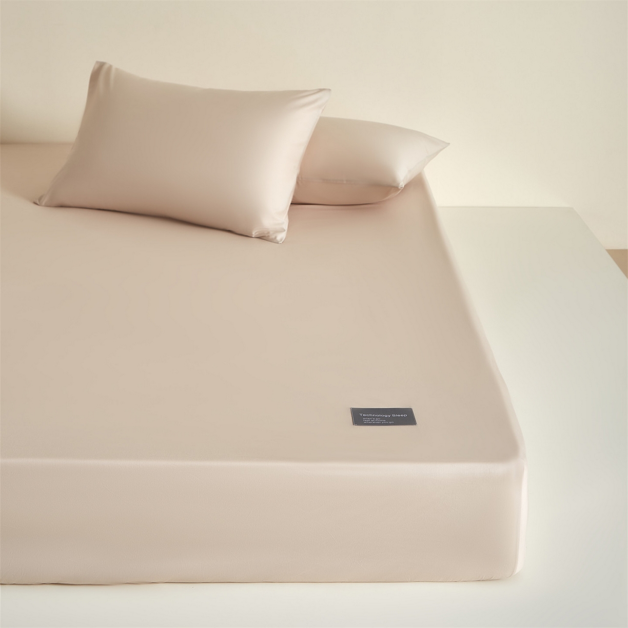 91家纺网 家纺一手货源 找家纺 优眠坊 2026新款13372简约全棉贴标床笠单件新款纯棉床垫保护罩纯色床套防尘罩三件套-至朴系列 至朴-云影黄