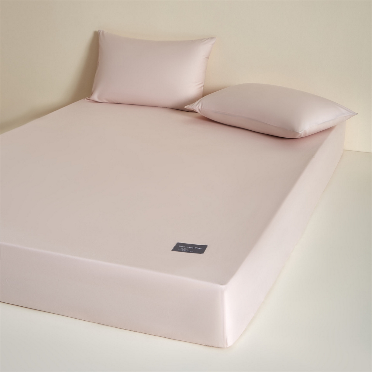 91家纺网 家纺一手货源 找家纺 优眠坊 2026新款13372简约全棉贴标床笠单件新款纯棉床垫保护罩纯色床套防尘罩三件套-至朴系列 至朴-晨曦粉