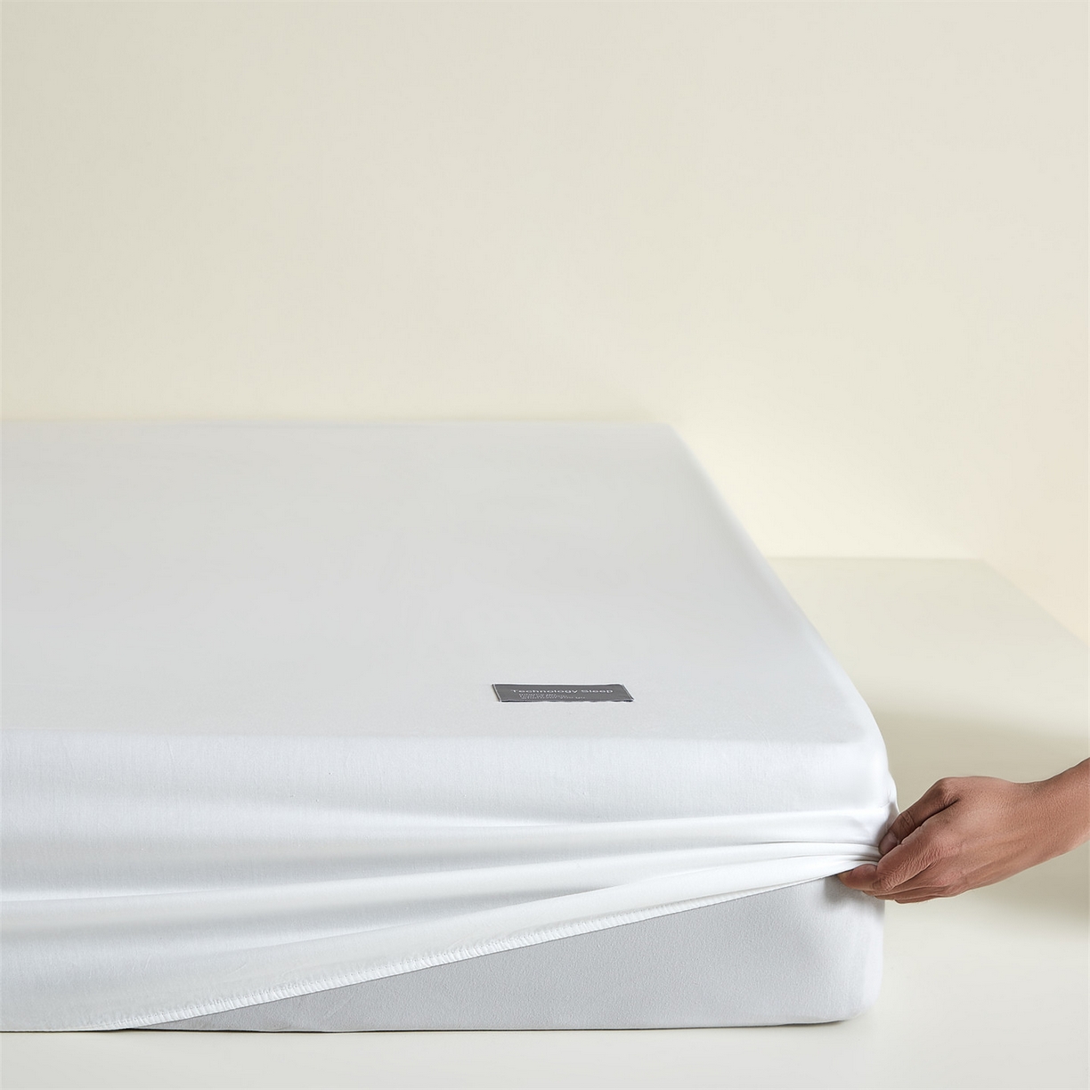 91家纺网 家纺一手货源 找家纺 优眠坊 2026新款13372简约全棉贴标床笠单件新款纯棉床垫保护罩纯色床套防尘罩三件套-至朴系列 至朴-雪月白