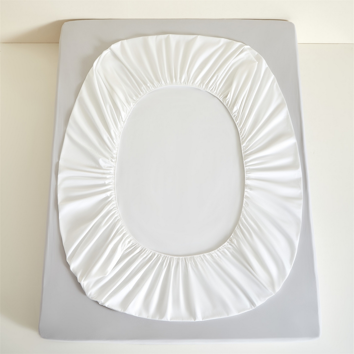 91家纺网 家纺一手货源 找家纺 优眠坊 2026新款13372简约全棉贴标床笠单件新款纯棉床垫保护罩纯色床套防尘罩三件套-至朴系列 至朴-雪月白