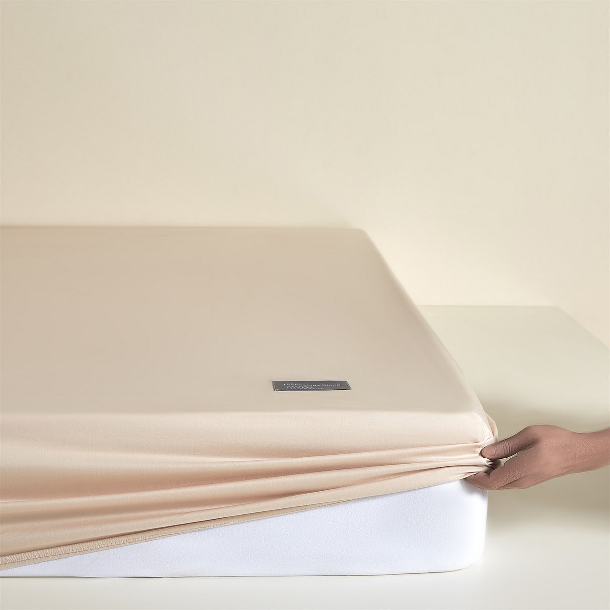 91家纺网 家纺一手货源 找家纺 优眠坊 2026新款13372简约全棉贴标床笠单件新款纯棉床垫保护罩纯色床套防尘罩三件套-至朴系列 至朴-云影黄