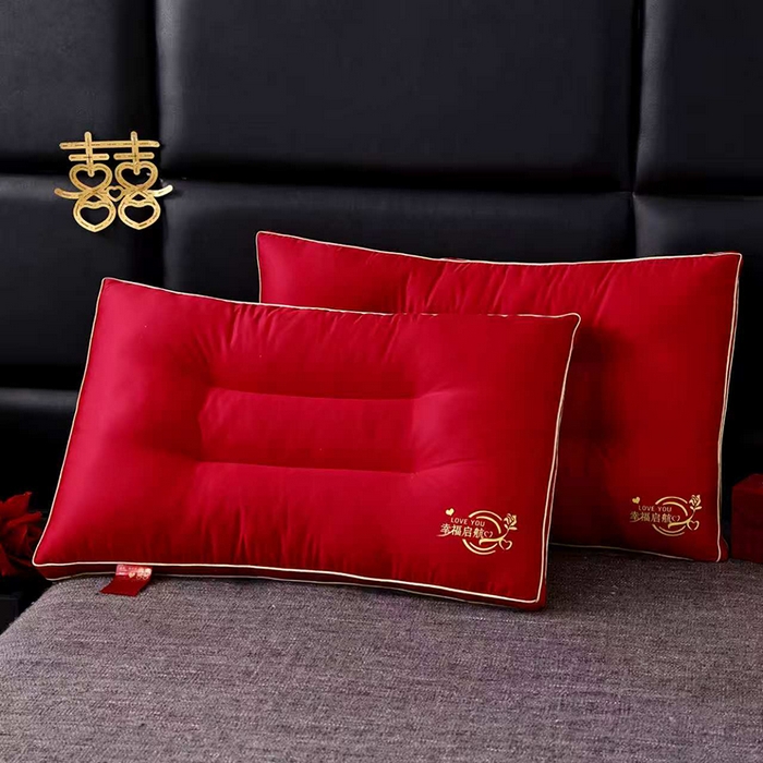 91家纺网 家纺一手货源 找家纺 （总）宇诺家纺 2025新款婚庆系列枕头枕芯-幸福启航