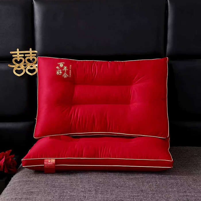 91家纺网 家纺一手货源 找家纺 （总）宇诺家纺 2025新款婚庆系列枕头枕芯-百年好合