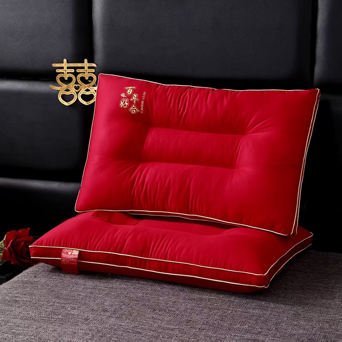 91家纺网 家纺一手货源 找家纺 （总）宇诺家纺 2025新款婚庆系列枕头枕芯-百年好合