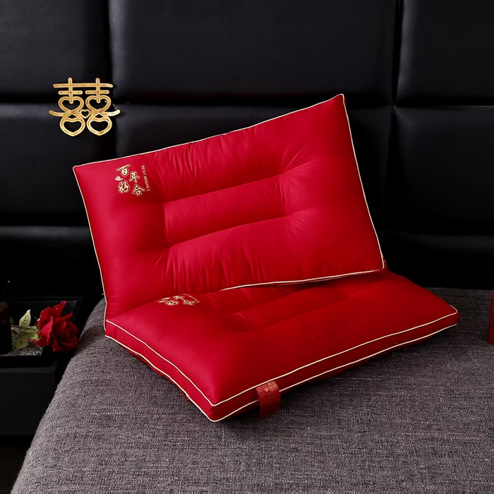 91家纺网 家纺一手货源 找家纺 （总）宇诺家纺 2025新款婚庆系列枕头枕芯-百年好合