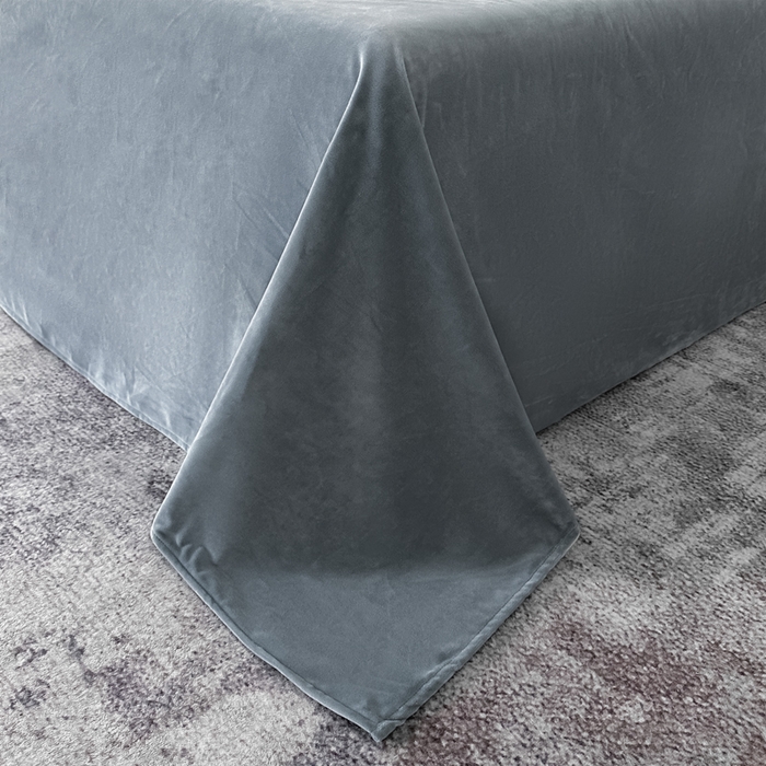 91家纺网 家纺一手货源 找家纺 爱彼家纺 2026新款简约水晶绒四件套羽毛-系列三 羽毛-浅灰