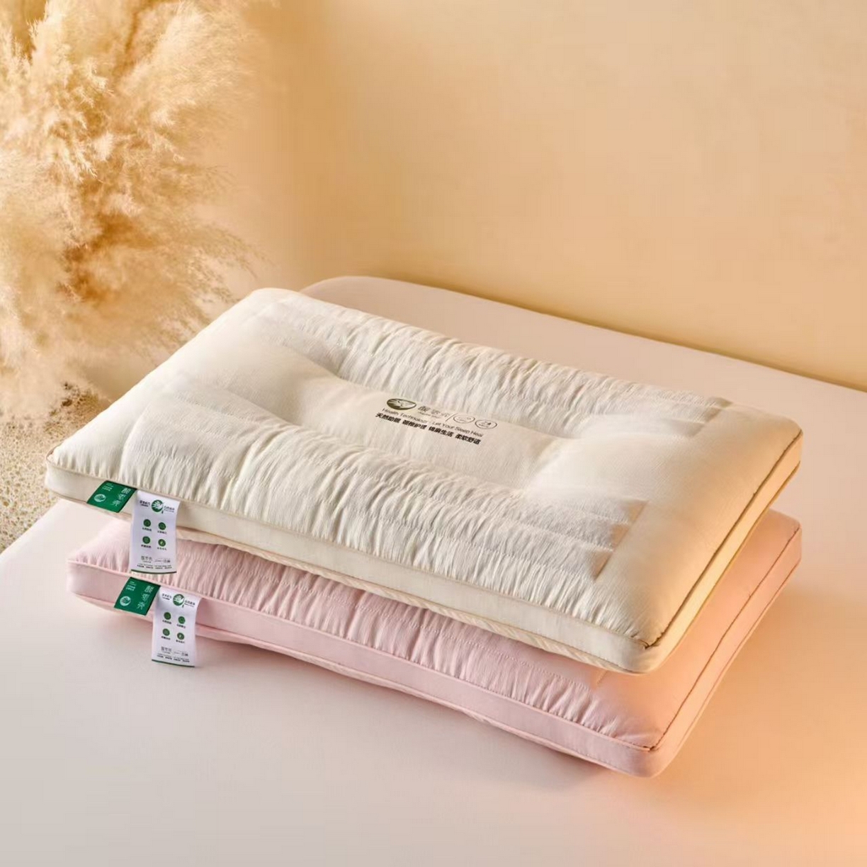 91家纺网 家纺一手货源 找家纺 （总）剑桥枕业 2025新款酸枣壳舒适安睡枕头棉麻面料枕芯立体定型护颈高枕