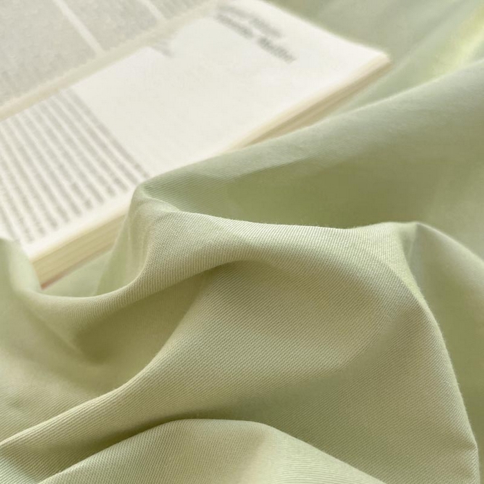 91家纺网 家纺一手货源 找家纺 泽西家纺+V17798841158发大图 2026新品A类全棉13376简约纯色双拼全棉四件套单被套枕套三件套 橄榄绿+奶茶