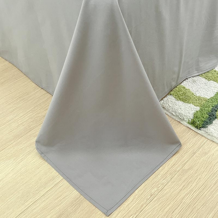 91家纺网 家纺一手货源 找家纺 泽西家纺+V17798841158发大图 2026新品A类全棉13376简约纯色双拼全棉四件套单被套枕套三件套 淡蓝+深灰