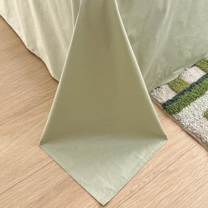 91家纺网 家纺一手货源 找家纺 泽西家纺+V17798841158发大图 2026新品A类全棉13376简约纯色双拼全棉四件套单被套枕套三件套 杏黄+橄榄绿