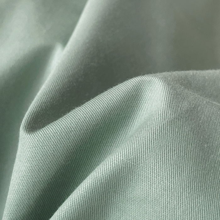 91家纺网 家纺一手货源 找家纺 泽西家纺+V17798841158发大图 2026新品A类全棉13376简约纯色双拼全棉四件套单被套枕套三件套 豆绿