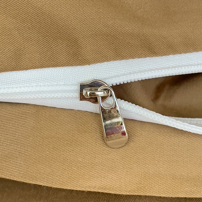 91家纺网 家纺一手货源 找家纺 泽西家纺+V17798841158发大图 2026新品A类全棉13376简约纯色双拼全棉四件套单被套枕套三件套 露白+焦糖