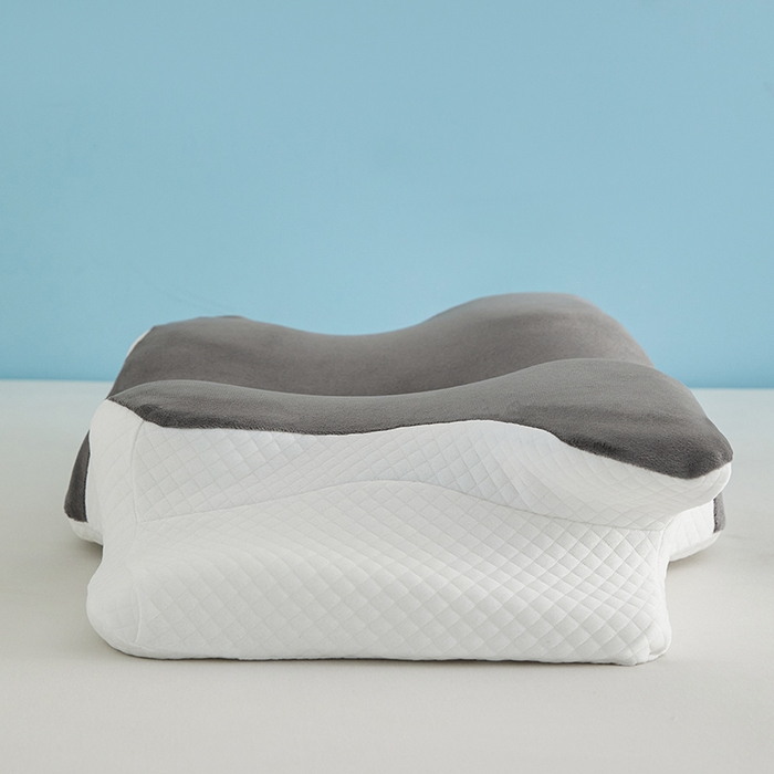 91家纺网 家纺一手货源 找家纺 纳斯顿家纺 2025新款牛奶绒蝶形枕 枕头枕芯 深灰