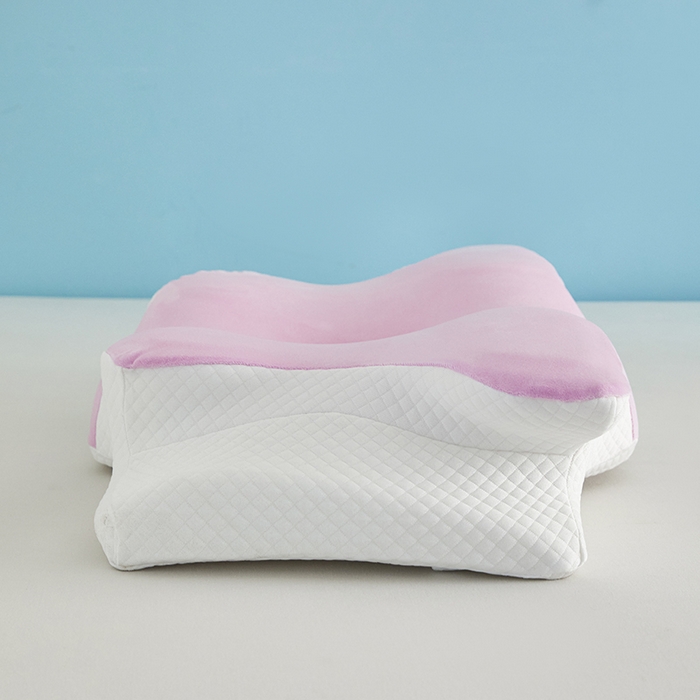 91家纺网 家纺一手货源 找家纺 纳斯顿家纺 2025新款牛奶绒蝶形枕 枕头枕芯 粉