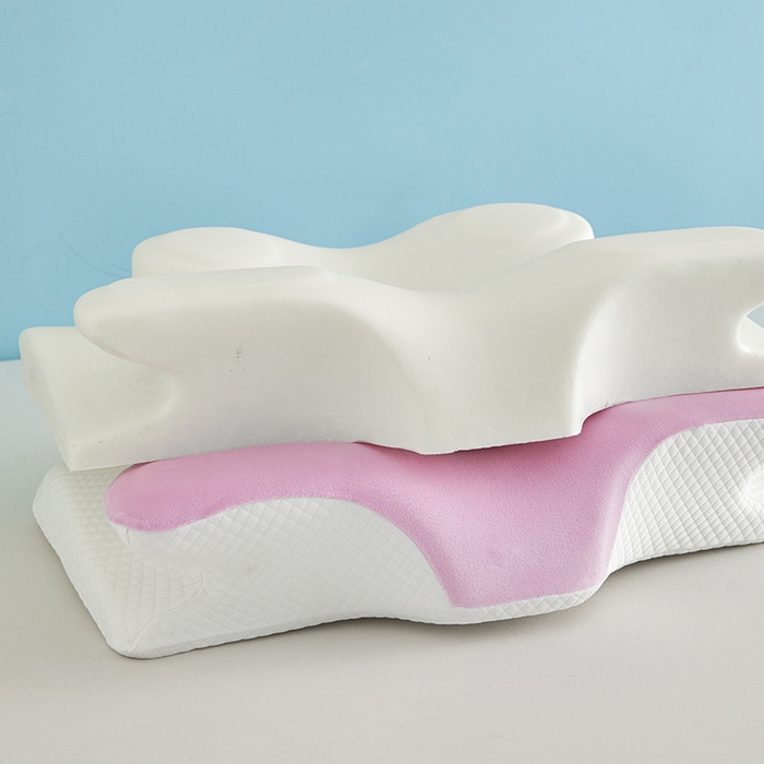 91家纺网 家纺一手货源 找家纺 纳斯顿家纺 2025新款牛奶绒蝶形枕 枕头枕芯 粉