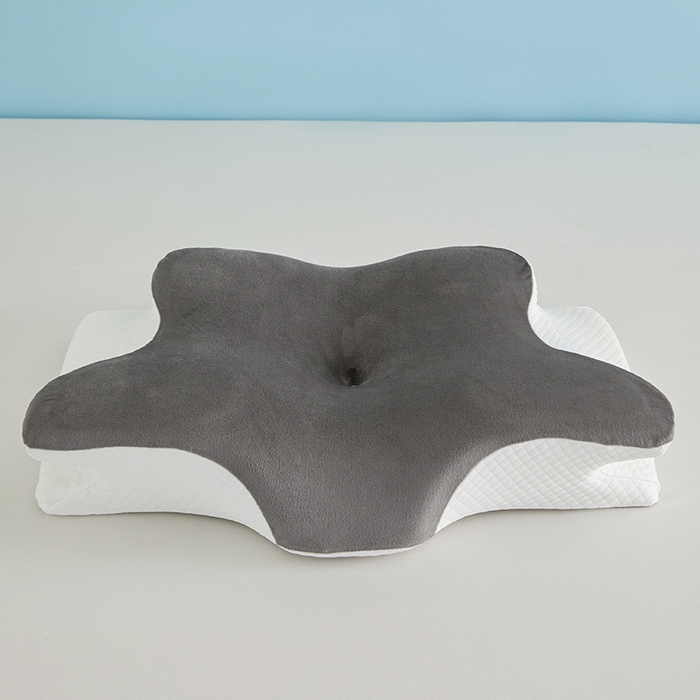 91家纺网 家纺一手货源 找家纺 纳斯顿家纺 2025新款牛奶绒蝶形枕 枕头枕芯 深灰