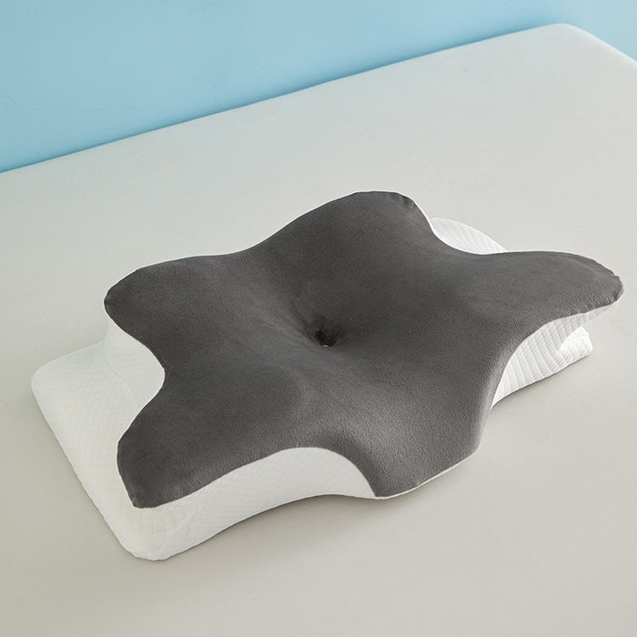 91家纺网 家纺一手货源 找家纺 纳斯顿家纺 2025新款牛奶绒蝶形枕 枕头枕芯 深灰