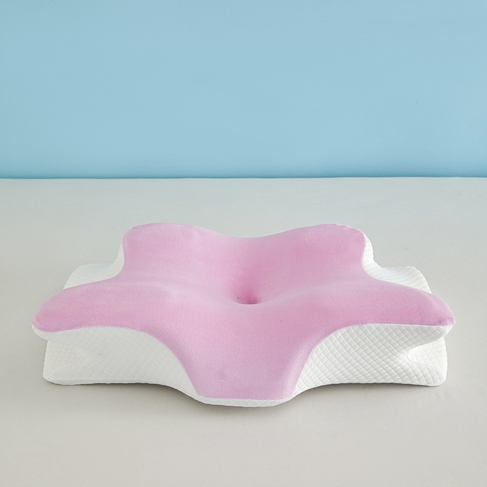 91家纺网 家纺一手货源 找家纺 纳斯顿家纺 2025新款牛奶绒蝶形枕 枕头枕芯 粉