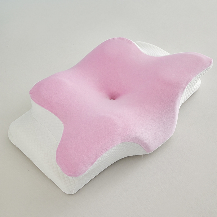 91家纺网 家纺一手货源 找家纺 纳斯顿家纺 2025新款牛奶绒蝶形枕 枕头枕芯 粉