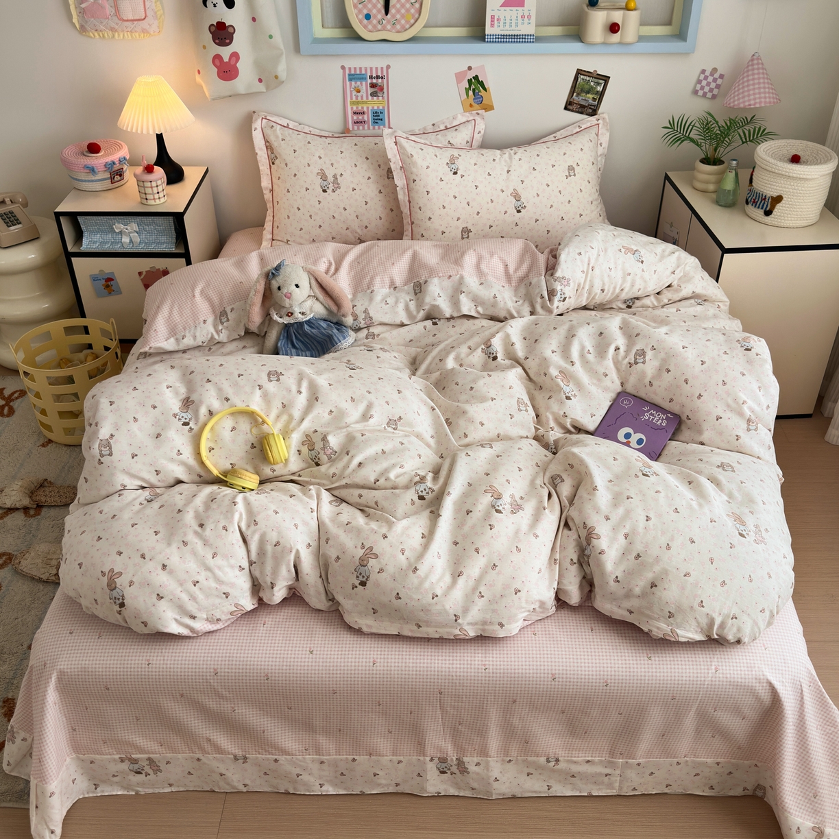 91家纺网 家纺一手货源 找家纺 （总）乐童家纺 2026新款全棉网红直播爆款吊边一字绣工艺款四件套