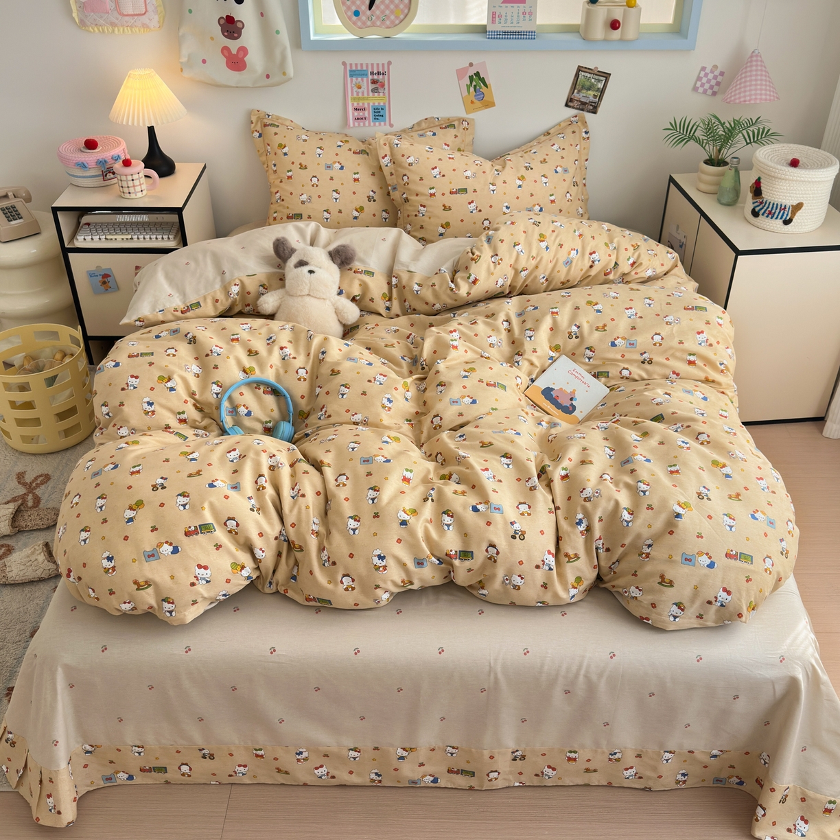 91家纺网 家纺一手货源 找家纺 （总）乐童家纺 2026新款全棉网红直播爆款吊边一字绣工艺款四件套