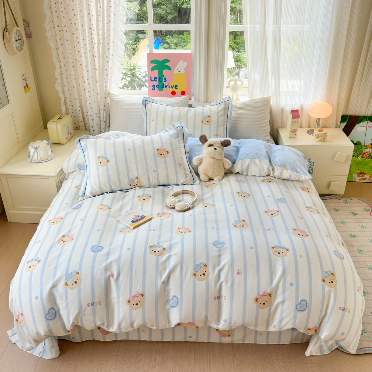 91家纺网 家纺一手货源 找家纺 （总）乐童家纺 2026新款全棉网红直播爆款吊边一字绣工艺款四件套