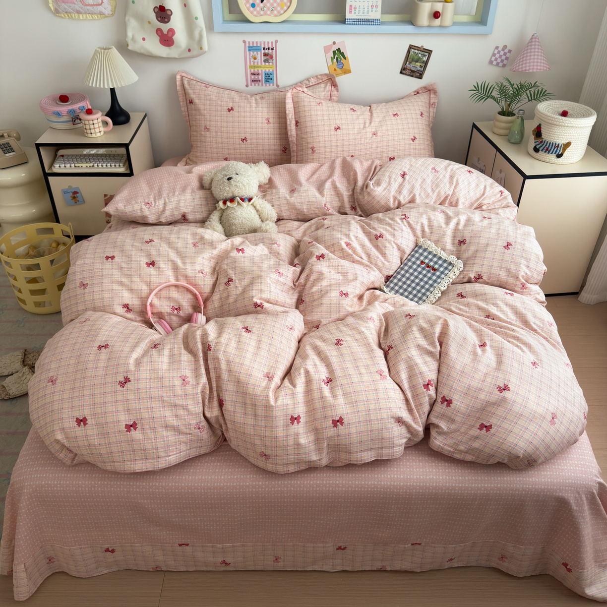 91家纺网 家纺一手货源 找家纺 （总）乐童家纺 2026新款全棉网红直播爆款吊边一字绣工艺款四件套