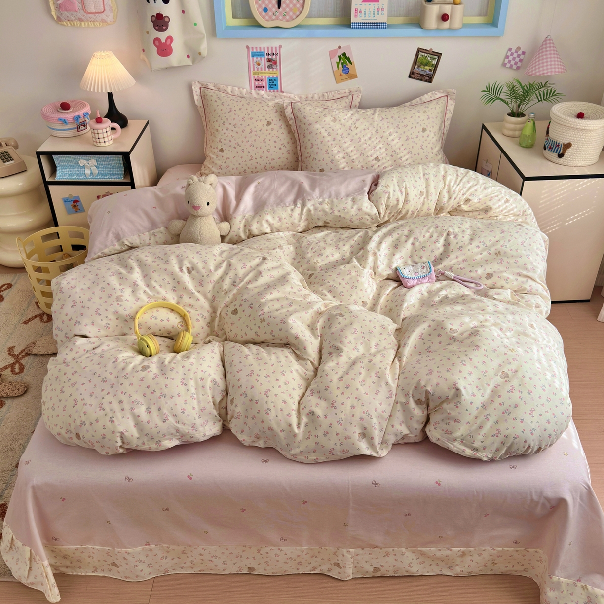 91家纺网 家纺一手货源 找家纺 （总）乐童家纺 2026新款全棉网红直播爆款吊边一字绣工艺款四件套