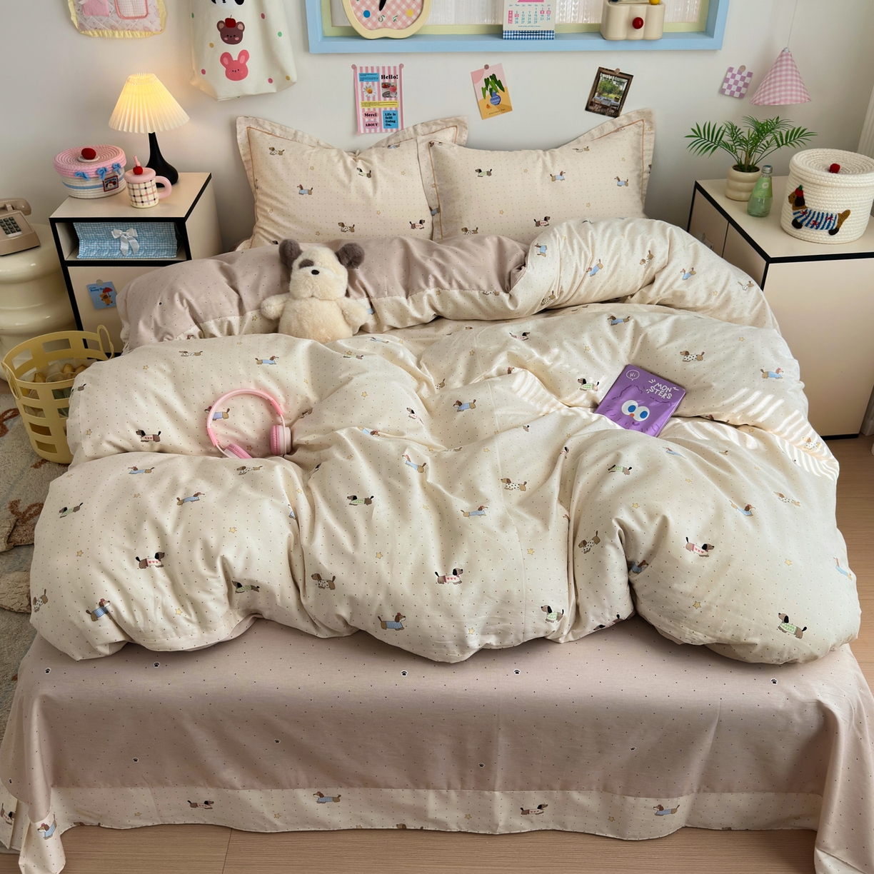 91家纺网 家纺一手货源 找家纺 （总）乐童家纺 2026新款全棉网红直播爆款吊边一字绣工艺款四件套