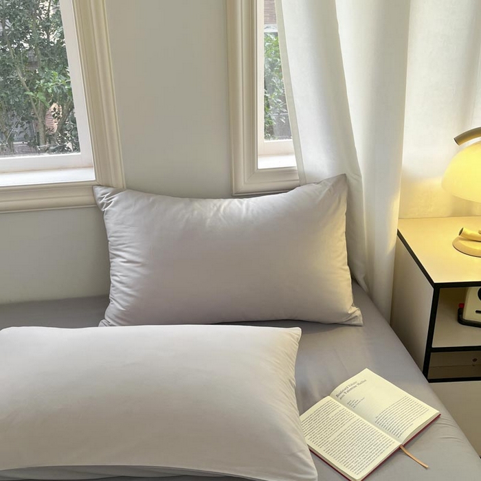 91家纺网 家纺一手货源 找家纺 泽西家纺+V17798841158发大图 2026新品A类全棉13376简约纯色双拼全棉四件套单被套枕套三件套 浅灰+深灰