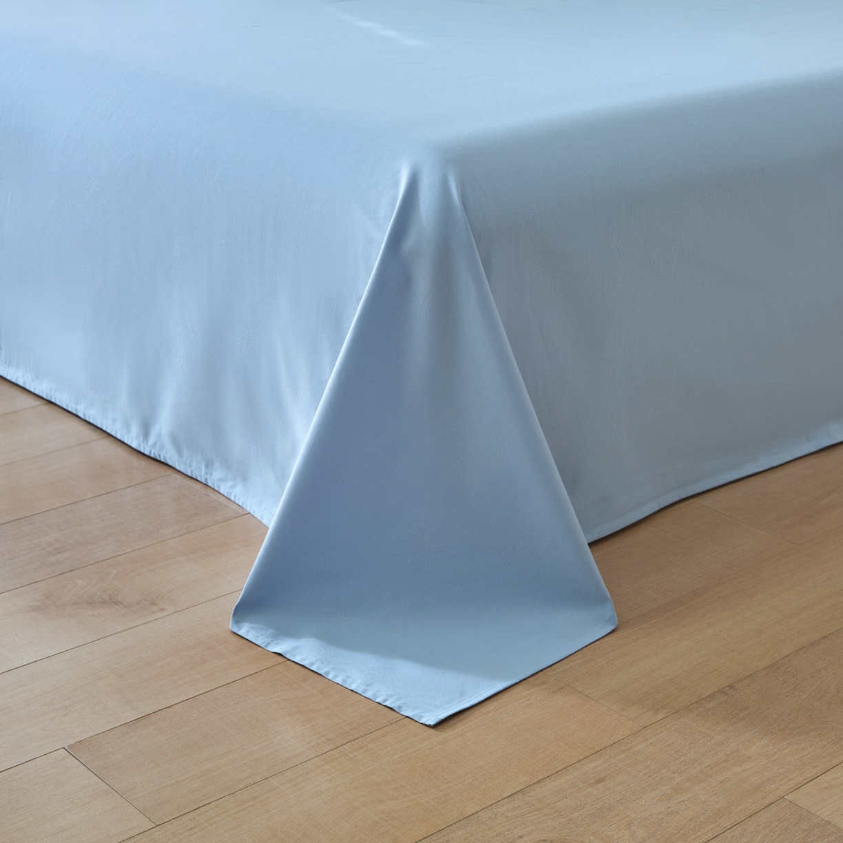 91家纺网 家纺一手货源 找家纺 泽西家纺+V17798841158发大图 2026新品A类全棉13376简约纯色双拼全棉四件套单被套枕套三件套 水雾蓝