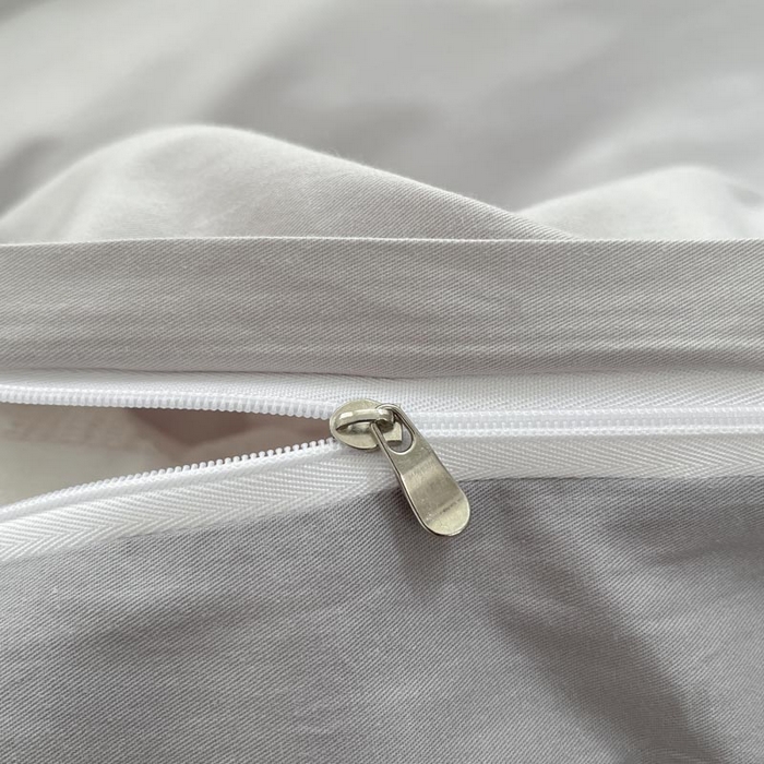 91家纺网 家纺一手货源 找家纺 泽西家纺+V17798841158发大图 2026新品A类全棉13376简约纯色双拼全棉四件套单被套枕套三件套 浅灰+深灰