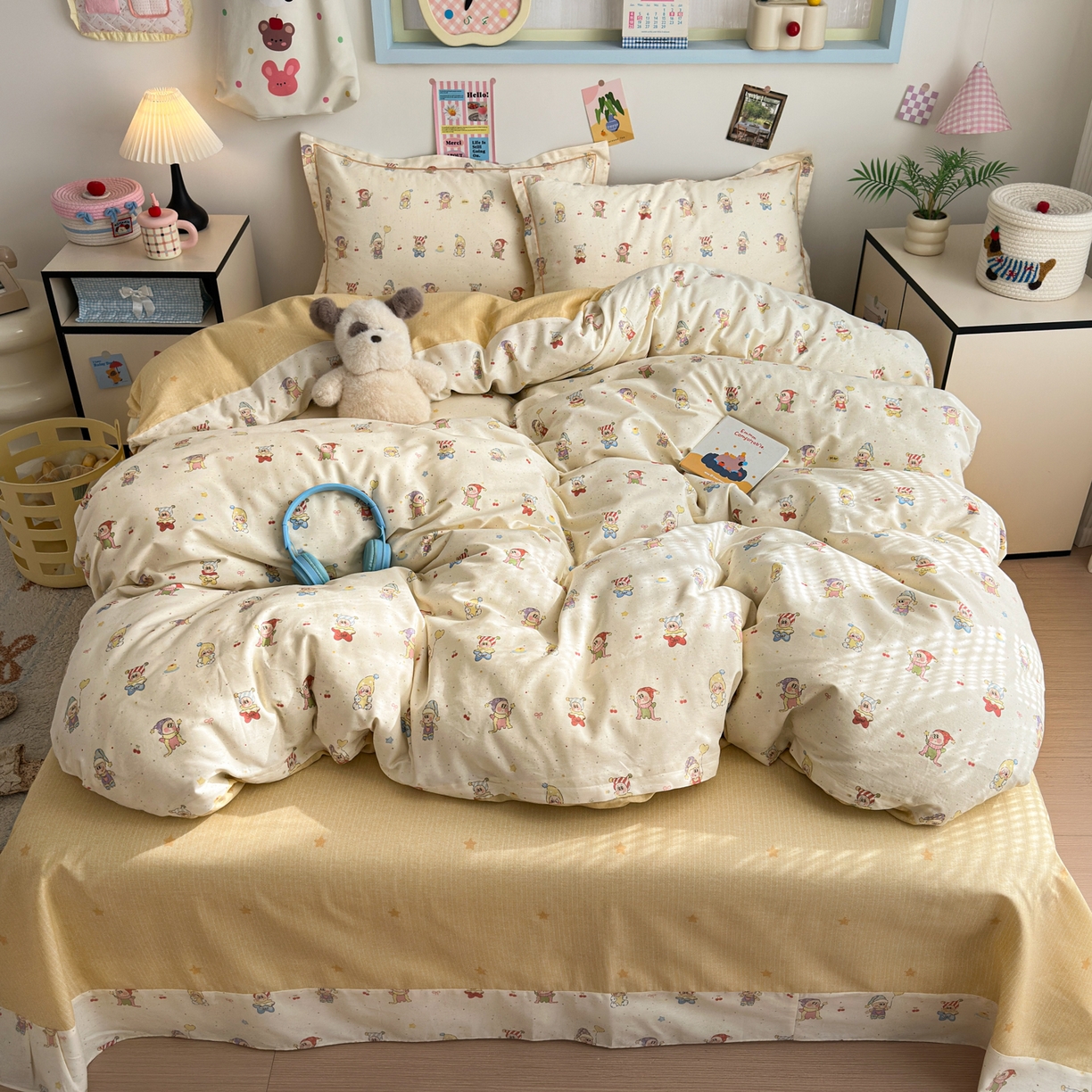 乐童家纺 2026新款全棉网红直播爆款吊边一字绣工艺款四件套 梦幻童乡