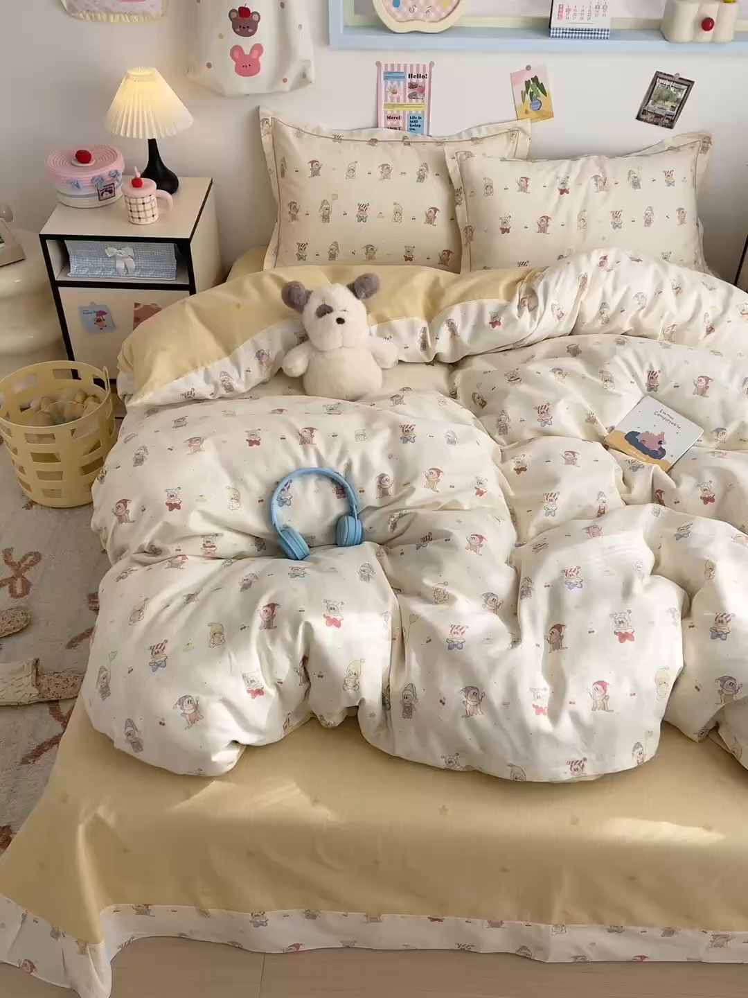 91家纺网 家纺一手货源 找家纺 乐童家纺 2026新款全棉网红直播爆款吊边一字绣工艺款四件套 梦幻童乡