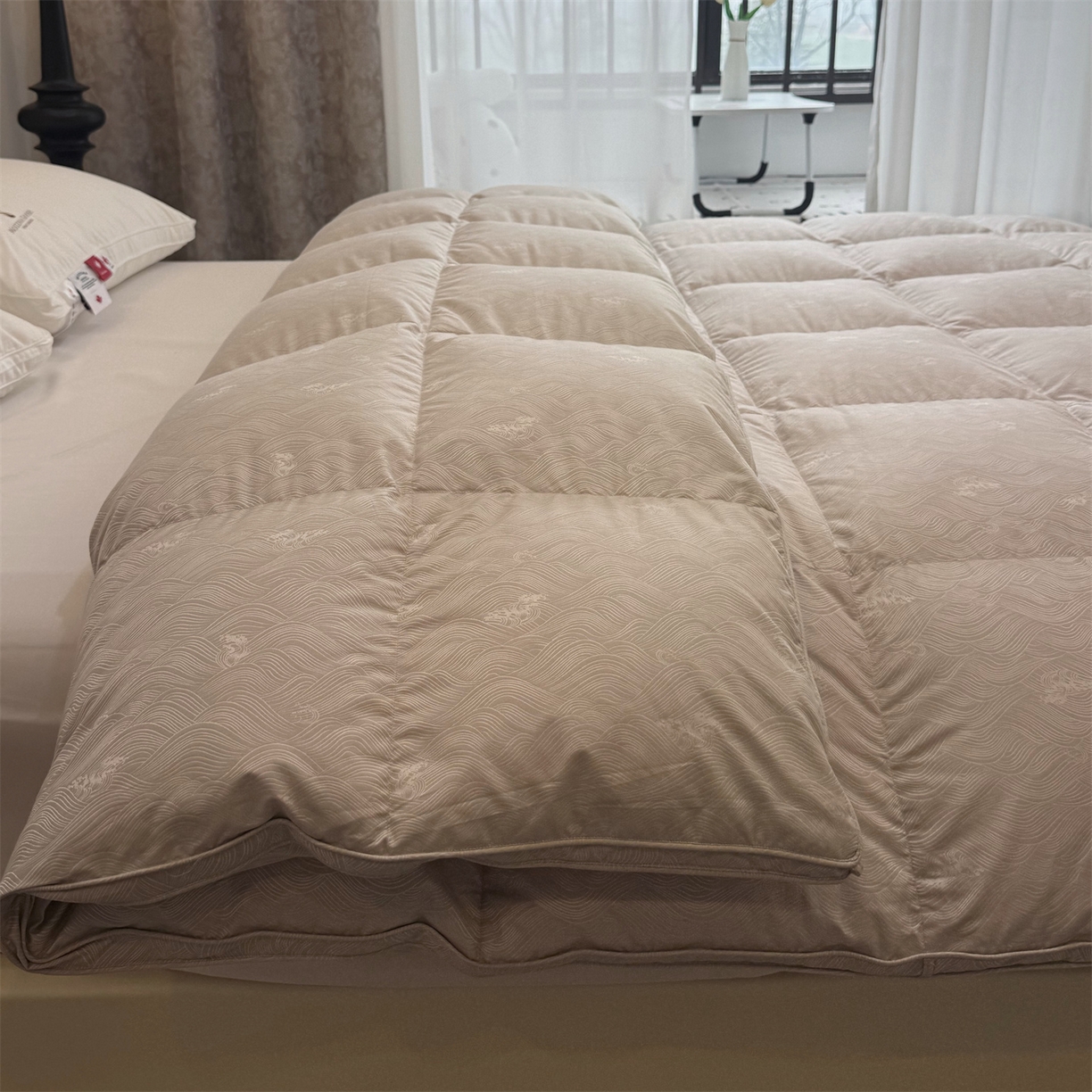 91家纺网 家纺一手货源 找家纺 御眠纺 2026新款高精密单层羽绒被壳 浪潮灰