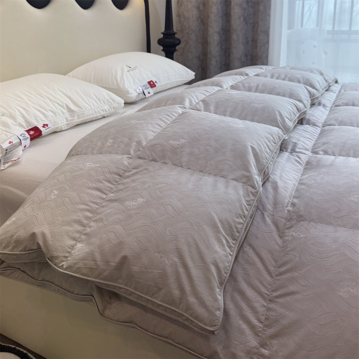 91家纺网 家纺一手货源 找家纺 御眠纺 2026新款高精密单层羽绒被壳 浪潮灰