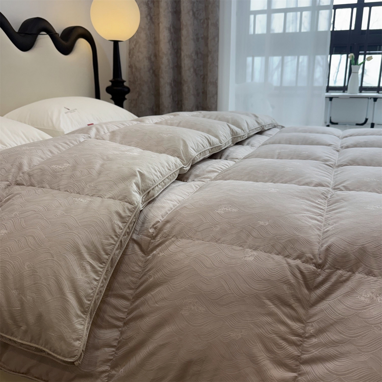 91家纺网 家纺一手货源 找家纺 御眠纺 2026新款高精密单层羽绒被壳 浪潮灰