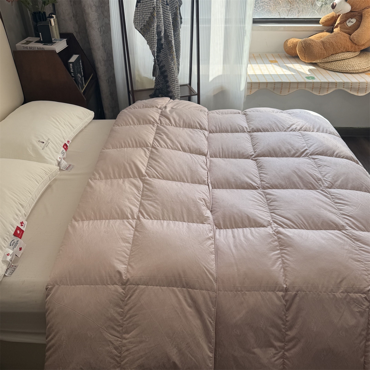 91家纺网 家纺一手货源 找家纺 御眠纺 2026新款高精密单层羽绒被壳 浪潮豆沙