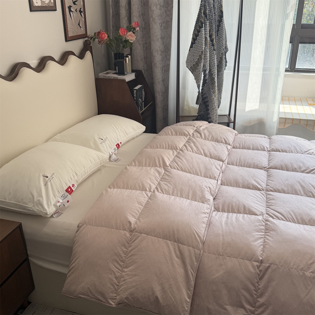 91家纺网 家纺一手货源 找家纺 御眠纺 2026新款高精密单层羽绒被壳 浪潮豆沙