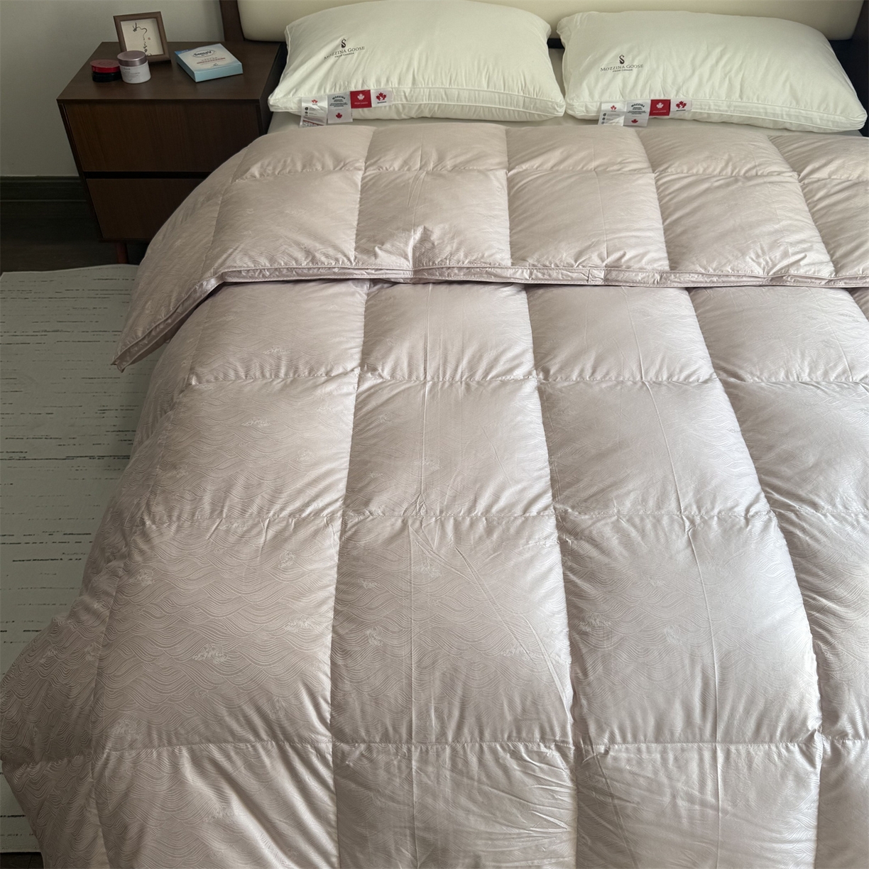 91家纺网 家纺一手货源 找家纺 御眠纺 2026新款高精密单层羽绒被壳 浪潮豆沙