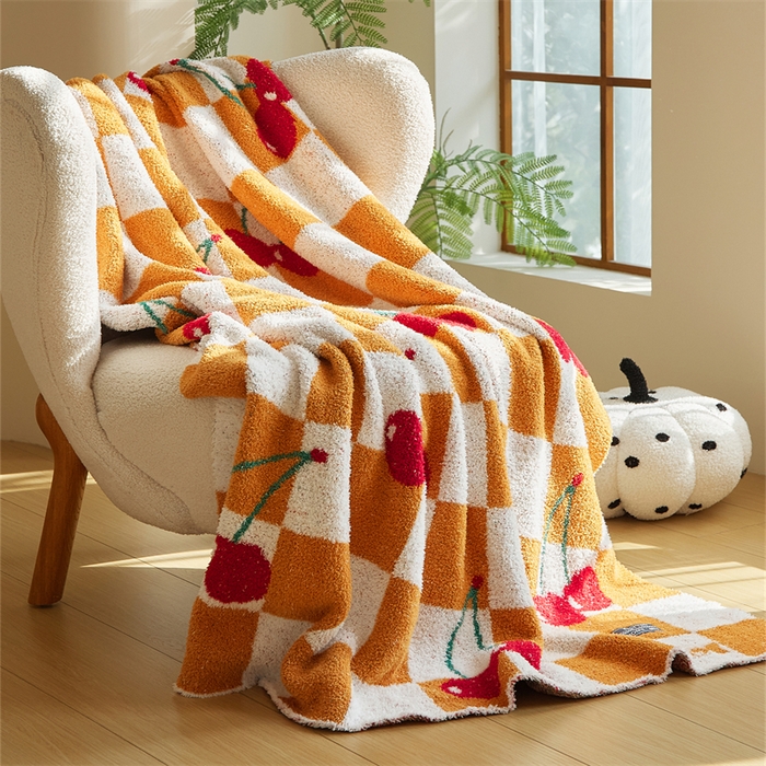 91家纺网 家纺一手货源 找家纺 （总）暖绵绵 2025新款半边绒小樱桃毛毯 新品樱洛系列（最低零售价：173元）